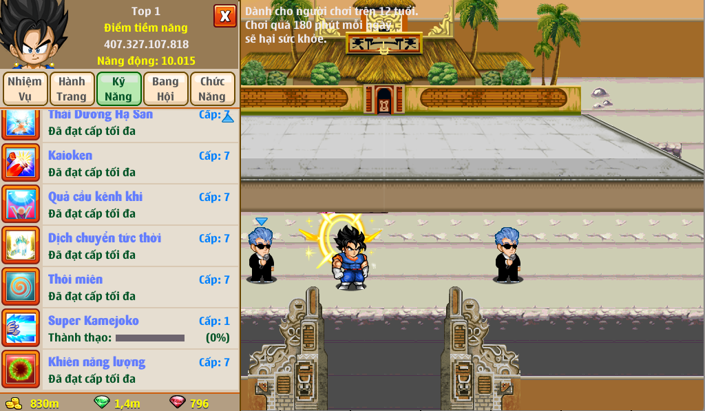 Kỹ năng Trái Đất game nro